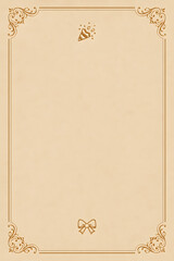 Vintage decorative paper with ornate borders and festive design  