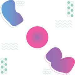 Abstract Gradient Shapes on White Background