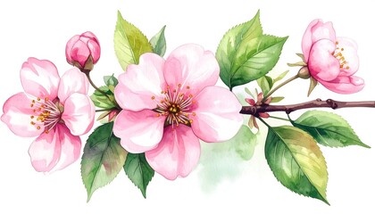 Obraz premium Delicate pink blossoms on branch