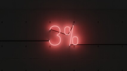 3% ne&oacute;n rojo alfa.