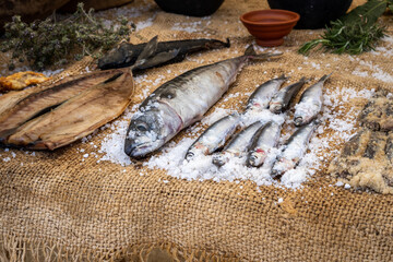 Ancient tradition of salting fish for preservation. Roman times