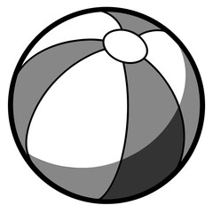 Simple Beach Ball Vector in Coloring Book Style Clean Illustration