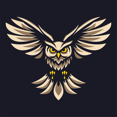 A majestic owl illustration in beige tones with piercing eyes, evoking elegance and
vigilance