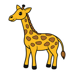 Tall Giraffe Cartoon Character with a Friendly Smile for Kids