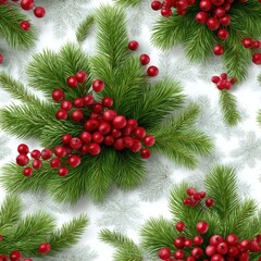 This decorative garland combines colorful flowers and greenery, ideal for adding cheer to celebrations and events SEAMLESS PATTERN