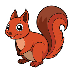 Friendly Red Squirrel Cartoon Mascot in a Sitting Pose Vector Art