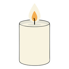 vector burning candle isolated on white background