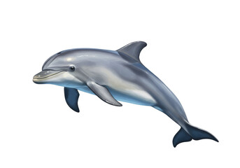 Isolated playful bottle nose dolphin illustration is a beautiful marine mammal image