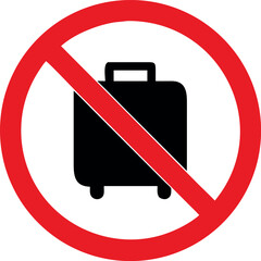 No trolley case allowed sign. Forbidden signs and symbols vector art