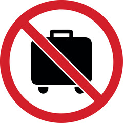 No trolley case allowed sign. Forbidden signs and symbols vector art
