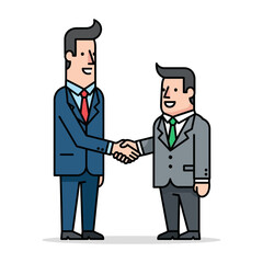 Two Businessmen Shaking Hands After Successful Deal or Partnership Agreement