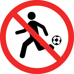 No football sign. Forbidden signs and symbols vector