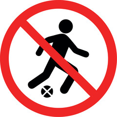 No football sign. Forbidden signs and symbols vector