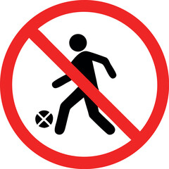 No football sign. Forbidden signs and symbols vector