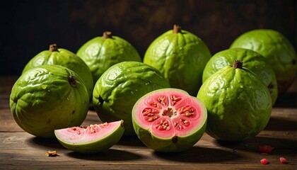 Fresh guava fruit display