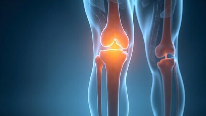Knee Joint Anatomy and Pain Visualization, Medical 3D Renderings of Human Knee, Orthopedic Health, Arthritis, Joint Inflammation