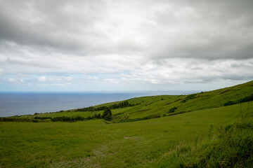 Fototapeta premium Landscape on the Atlantic Ocean on the island of Sao Miguel in the Azores, Portugal 