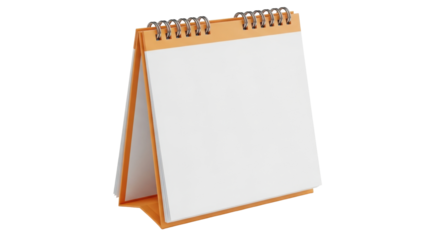 Isolated desk calendar with blank sheets for planning, scheduling and organization