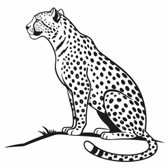 Jaguar Image vector. Spotted Jaguar Sitting Vector Image on white background.