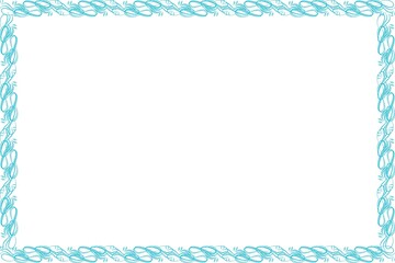 Simple Frame, Unique Border Frame, Photo Frame with White Background, Blue Color Frame, Unique Style Frame