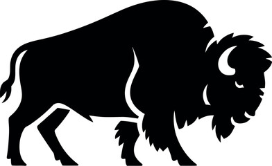 Bison silhouette vector illustration animal design