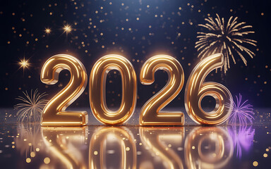 Golden 2026 New Year Celebration Background