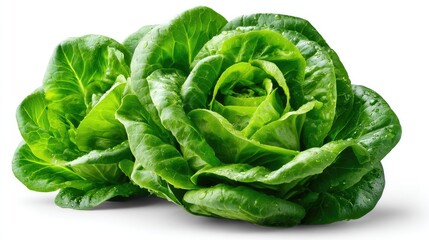 Obraz premium Fresh Romaine Lettuce: Showcasing vibrant and fresh romaine lettuce, a visual treat for health enthusiasts and food lovers.