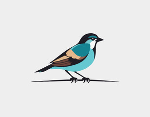 Sparrow Bird Vector Logo Design isolated on white background.
