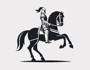 Knight Warrior Medieval image vector. Black and white Knight Warrior Medieval image vector on white background.