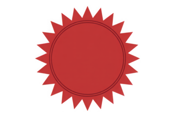 Red seal illustration blank certificate design element isolated on white