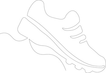  Minimalist one Line drawing of a modern athletic shoe capturing motion and contemporary footwear design