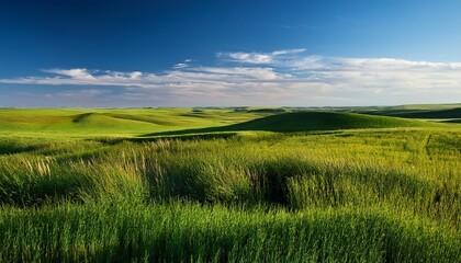 Fototapeta premium green grass on prarie in kansas