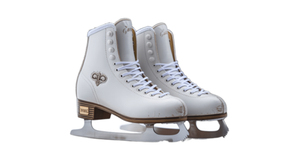 Elegant ice skates, ready for a graceful performance on the ice.