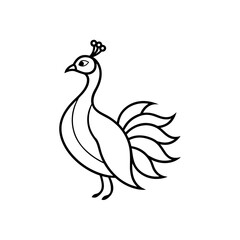 Simple peacock line art image