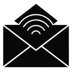 envelope with wifi waves vector icon