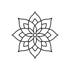 Geometric floral design outline