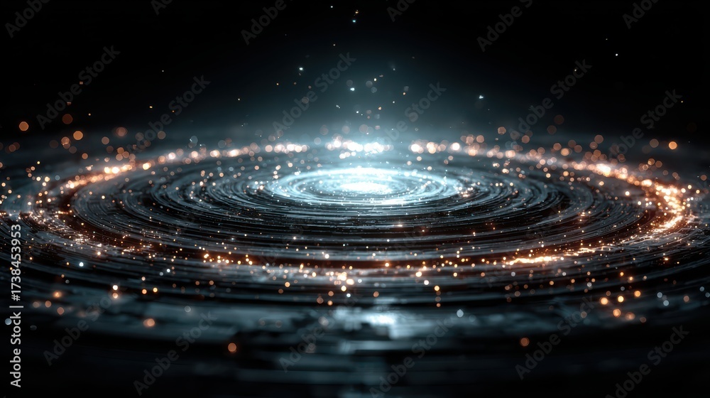 Canvas Prints abstract visualization of 5g and 6g network waves in space