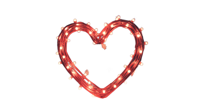 A radiant heart-shaped light illuminating love and affection.