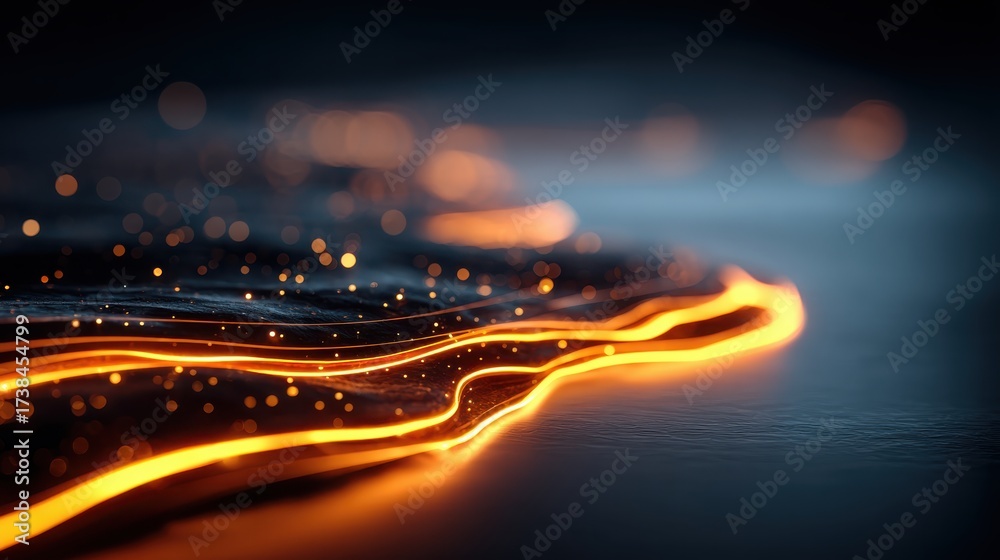 Canvas Prints abstract background of flowing molten lava with glowing effects
