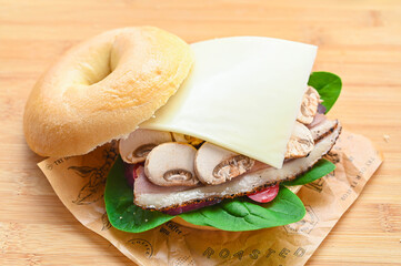 手作りベーグルサンド