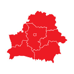 Obraz premium Abstract Red Belarus Map with Cities