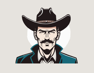 Outlaw Cowboy Image vector isolated on white background.