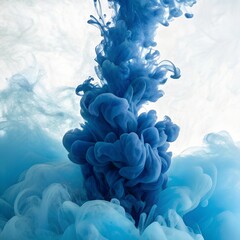 Deep Blue Ink Swirl, Mystic Blue Smoke, Fluid Ink Motion, Ethereal Ink Flow, Abstract Blue Water