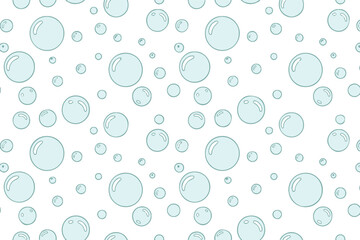 translucent blue bubble seamless vector pattern glossy spheres abstract texture background design