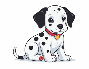 Cute baby dalmatian image vector isolated on white background