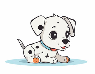 Cute baby dalmatian image vector isolated on white background