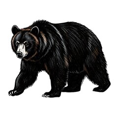 Fototapeta premium Spectacled bear walking isolated illustration
