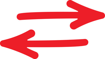 Red Arrow icons set. Cursor. Modern simple arrows. Arrow collection. Simple arrow, big set Vector illustration.