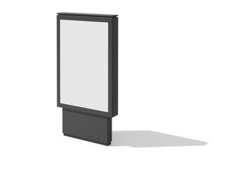 Blank advertising board isolated on white. Mockup for design . 3d Render