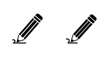 Simple black and white illustration of two pencils drawing lines